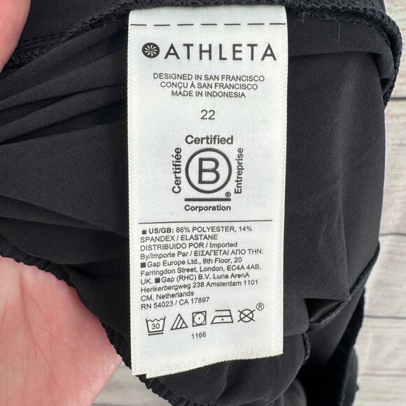 Athleta Arrival Drawstring Midi‎ Skirt Women's 22 Black Travel Stretch - Picture 9 of 12